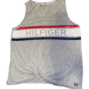 Tommy Hilfiger Gray Tank Top with Red and Blue Stripes